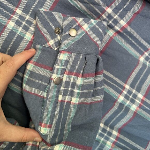 NWT Roper 100% Cotton Thermal Lined Hooded Snap Up Jacket Barn Coat XL Blue - Picture 10 of 12